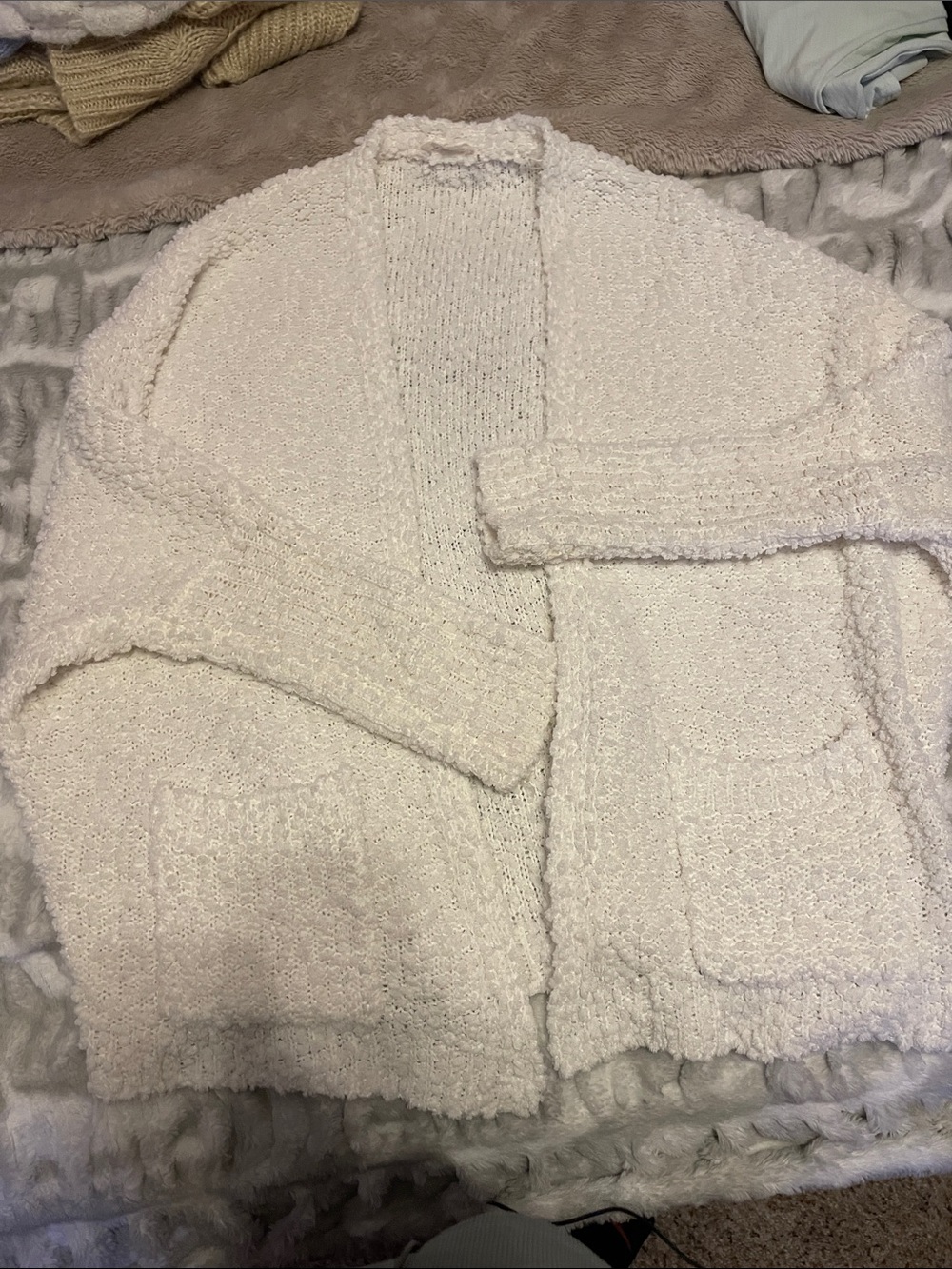 ADORA Cream Textured Bouclé Sweater